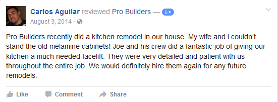 Pro Builders Review on FB